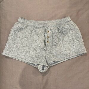 Anthropologie Quilted Grey Shorts Size Small NWOT cozy comfy